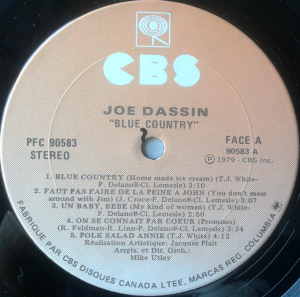 Joe Dassin - Blue Country | CBS (PFC 90583) - 3