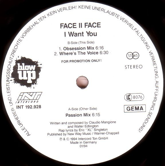 Face II Face - I Want You | Blow Up (INT 192.928) - main