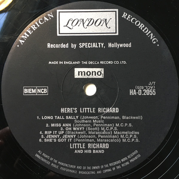 Little Richard - Here's Little Richard | London Records (HA-C 2055) - 3 Little Richard - Here's Little Richard | London Records (HA-C 2055) - 3