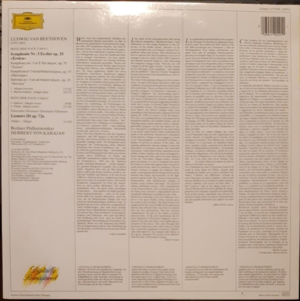 Ludwig van Beethoven , Berliner Philharmoniker , Herbert von Karajan - Symphony No. 3 »Eroica« / Overture: »Leonore III« | Deutsche Grammophon (419 049-1) - 2