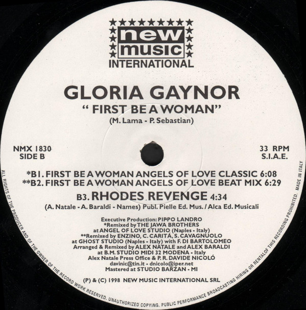 Gloria Gaynor - First Be A Woman (The Last Mix) | New Music International (NMX 1830) - 3 Gloria Gaynor - First Be A Woman (The Last Mix) | New Music International (NMX 1830) - 3