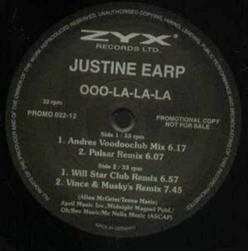 Justine Earp - Ooo-La-La-La | ZYX Music (PROMO 022-12) - main