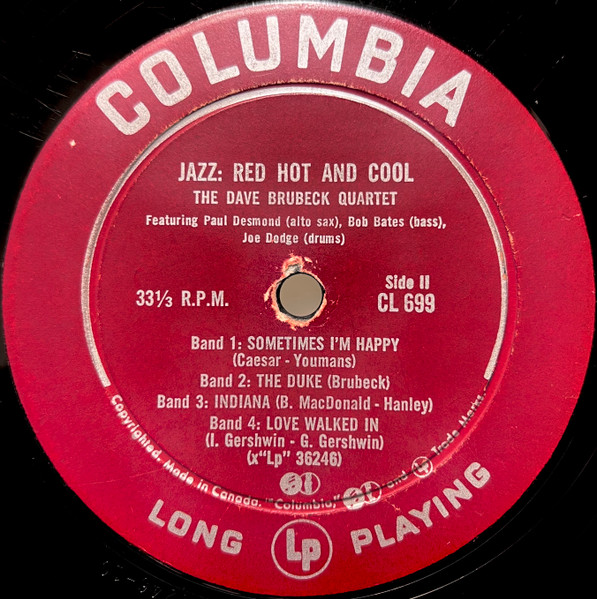 The Dave Brubeck Quartet - Jazz: Red Hot And Cool | Columbia (CL 699) - 4