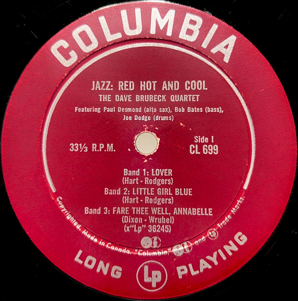 The Dave Brubeck Quartet - Jazz: Red Hot And Cool | Columbia (CL 699) - 3