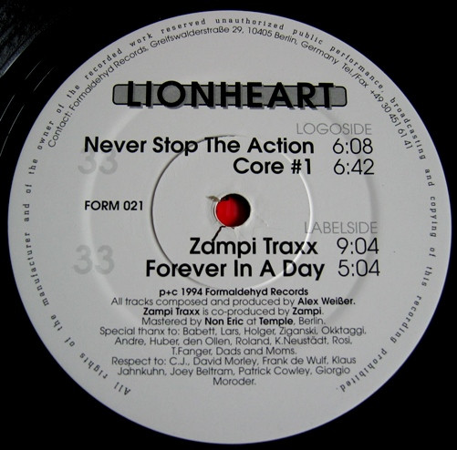 Lionheart - Never Stop The Action | Formaldehyd (form 021) - 2 Lionheart - Never Stop The Action | Formaldehyd (form 021) - 2
