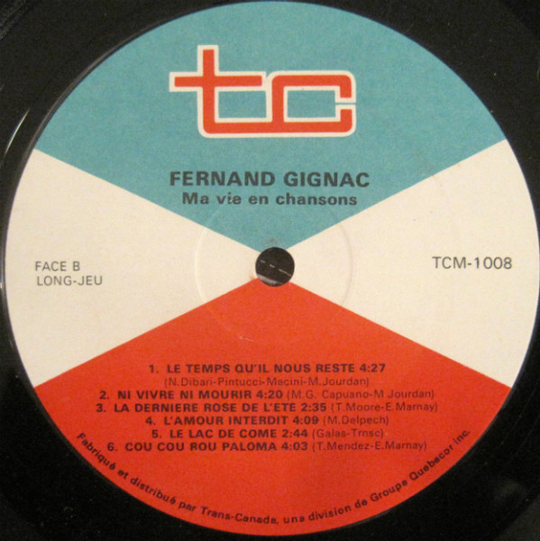 Fernand Gignac - Ma Vie En Chansons (3LP) [Vinyl] | Trans-Canada (TCM-1008) - 4