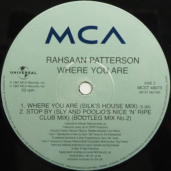 Rahsaan Patterson - Where You Are | MCA Records (MCST 48073) - 4 Rahsaan Patterson - Where You Are | MCA Records (MCST 48073) - 4
