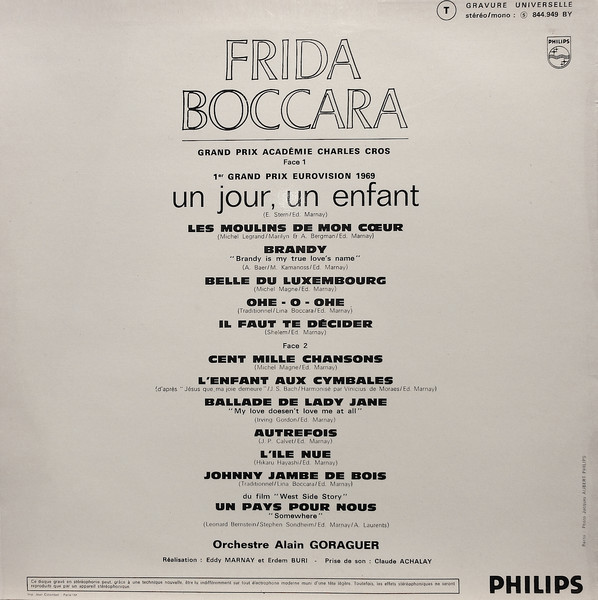 Frida Boccara - Un Jour, Un Enfant | Philips (844.949 BY) - 2