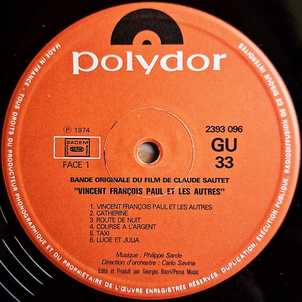 Philippe Sarde - Vincent, François, Paul Et Les Autres... (Bande Originale Du Film) | Polydor (2393 096) - 3