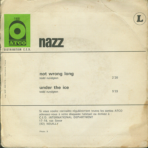Nazz - Not Wrong Long | ATCO Records (ATCO-168) - 2