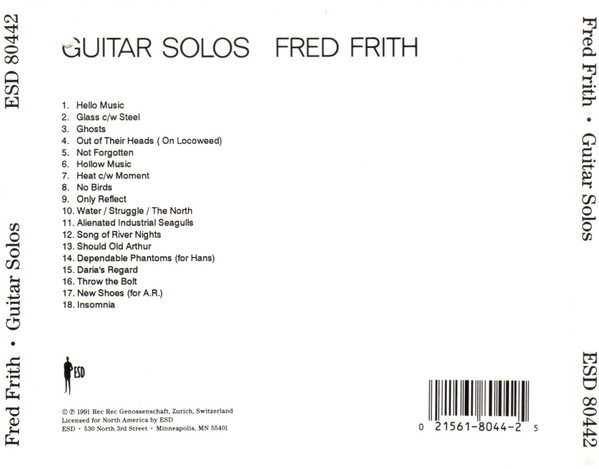 Fred Frith - Guitar Solos | East Side Digital (ESD 80442) - 2