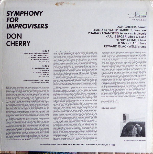 Don Cherry - Symphony For Improvisers | Blue Note (BST 84247) - 2 Don Cherry - Symphony For Improvisers | Blue Note (BST 84247) - 2