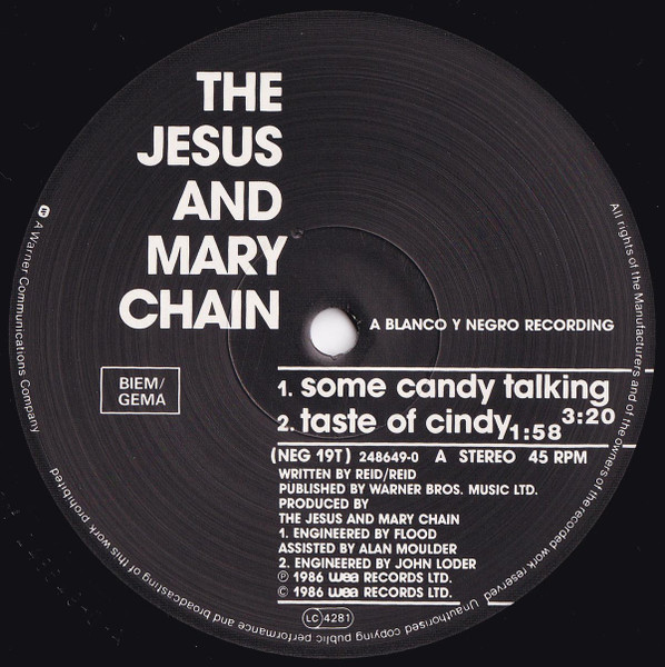 The Jesus And Mary Chain - Some Candy Talking E. P. | Blanco Y Negro (NEG 19T) - 3 The Jesus And Mary Chain - Some Candy Talking E. P. | Blanco Y Negro (NEG 19T) - 3