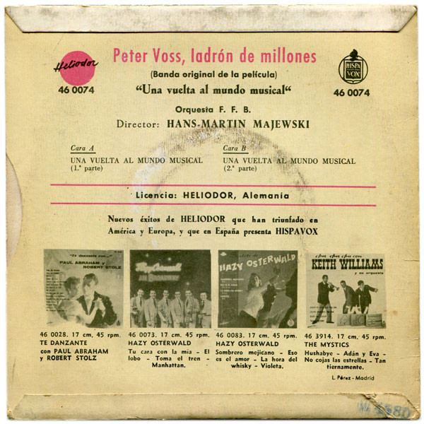Peter Voss, Ladrón De Millones, Una Vuelta Al Mundo Musical (Banda Original De La Película)