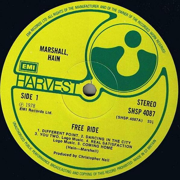 Marshall Hain - Free Ride | Harvest (SHSP 4087) - 3 Marshall Hain - Free Ride | Harvest (SHSP 4087) - 3
