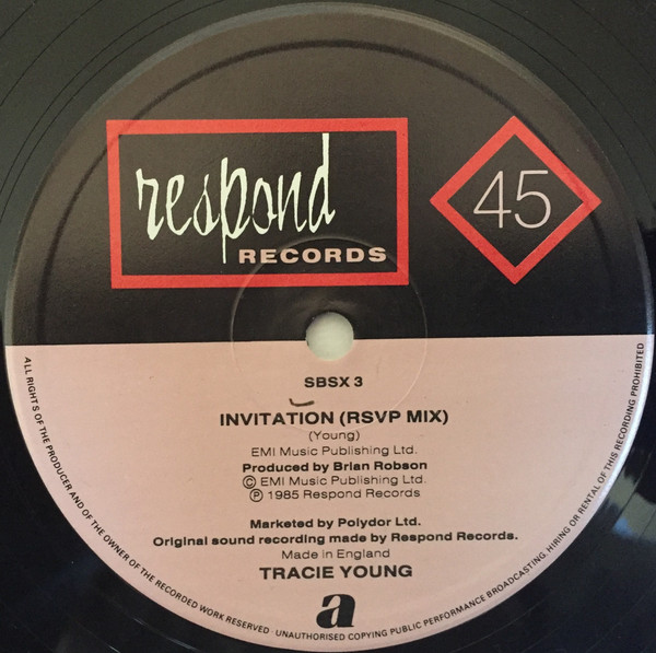 Tracie Young - Invitation | Respond Records (SBSX 3) - main