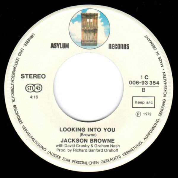 Jackson Browne - Doctor, My Eyes / Looking Into You | Asylum Records (1C 006-93 354) - 4
