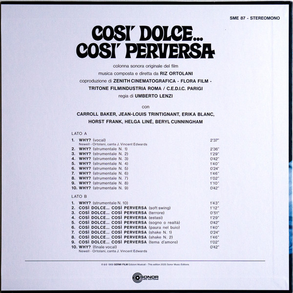 Riz Ortolani - Così Dolce... Così Perversa (Colonna Sonora Originale Del Film) | Sonor Music Editions (SME 87) - 2 Riz Ortolani - Così Dolce... Così Perversa (Colonna Sonora Originale Del Film) | Sonor Music Editions (SME 87) - 2