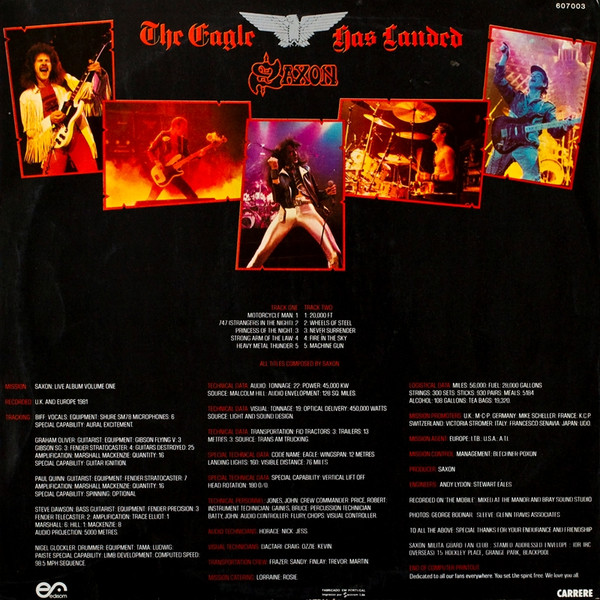 Saxon - The Eagle Has Landed (Live) | Carrere (607003) - 2