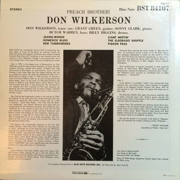 Don Wilkerson - Preach Brother! | Blue Note (BST 84107) - 4 Don Wilkerson - Preach Brother! | Blue Note (BST 84107) - 4