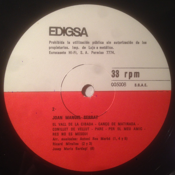 Joan Manuel Serrat - Antologia Catalana 1966-78 | Edigsa (005008) - 4