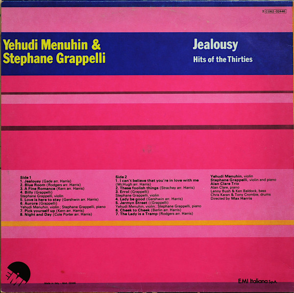 Yehudi Menuhin & Stéphane Grappelli - Jealousy (Hits Of The Thirties) | EMI (3 C062 - 02446) - 2