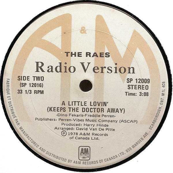 The Raes - A Little Lovin' (Keeps The Doctor Away) | A&M Records (SP 12009) - main The Raes - A Little Lovin' (Keeps The Doctor Away) | A&M Records (SP 12009) - main