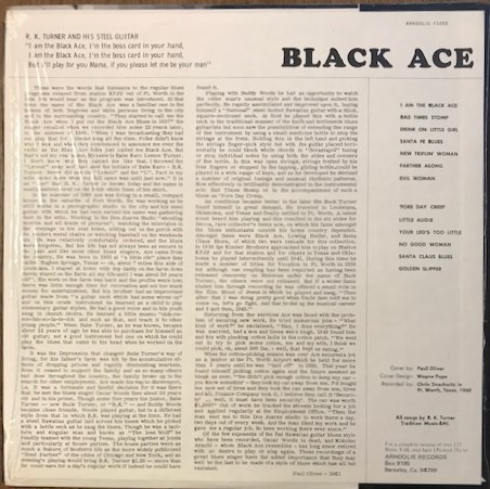 Black Ace - Black Ace | Arhoolie Records (F 1003) - 2 Black Ace - Black Ace | Arhoolie Records (F 1003) - 2
