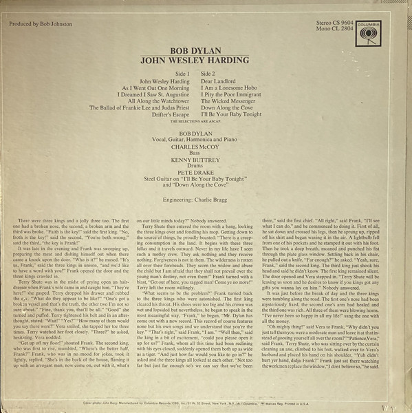Bob Dylan - John Wesley Harding | Columbia (CS 9604) - 2 Bob Dylan - John Wesley Harding | Columbia (CS 9604) - 2