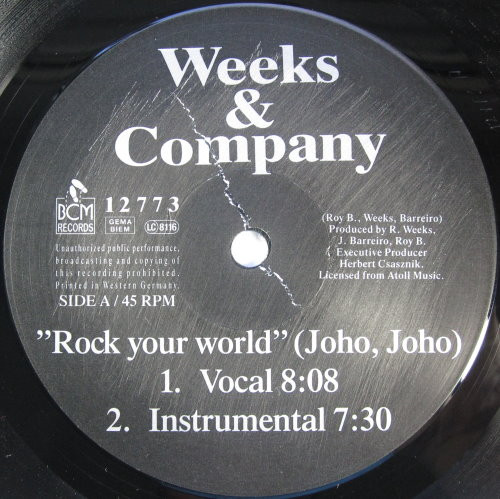 Weeks & Co. - Rock Your World (Joho Joho) / Go With The Flo | BCM Records (BCM 12773) - 3
