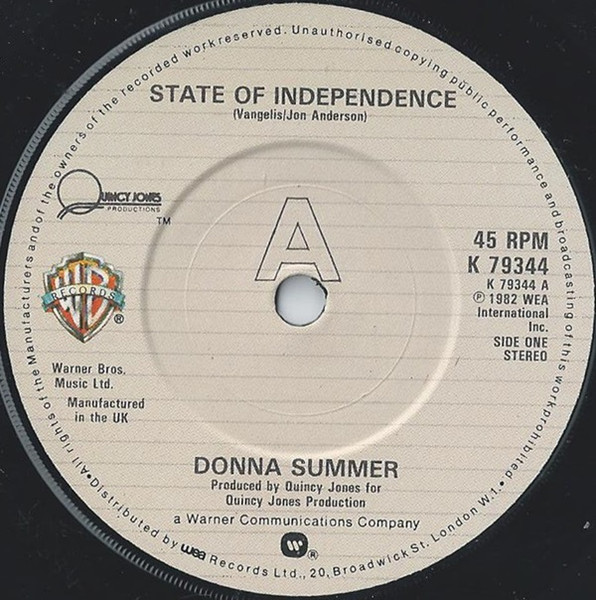 Donna Summer - State Of Independence | Warner Bros. Records (K79344) - 3 Donna Summer - State Of Independence | Warner Bros. Records (K79344) - 3