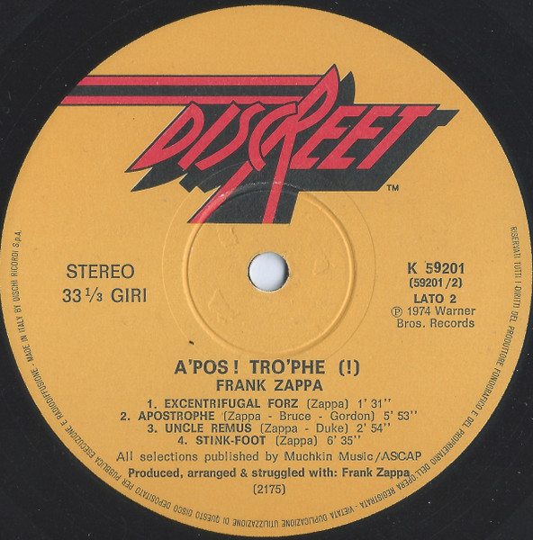 Frank Zappa - Apostrophe (') | Discreet (K 59201) - 4