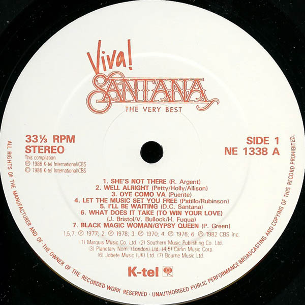 Santana - Viva! Santana (The Very Best) | K-Tel (NE 1338) - 3 Santana - Viva! Santana (The Very Best) | K-Tel (NE 1338) - 3