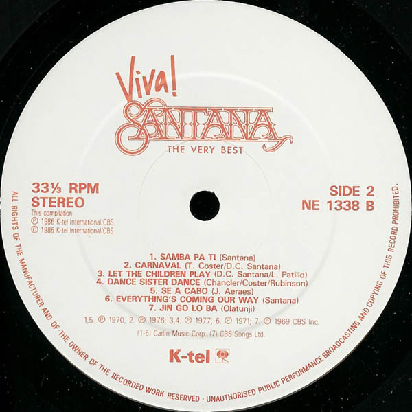 Santana - Viva! Santana (The Very Best) | K-Tel (NE 1338) - 4 Santana - Viva! Santana (The Very Best) | K-Tel (NE 1338) - 4