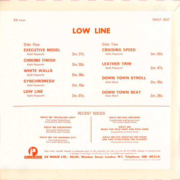 The London Studio Group - Low Line | Music De Wolfe (DW/LP 3027) - 2