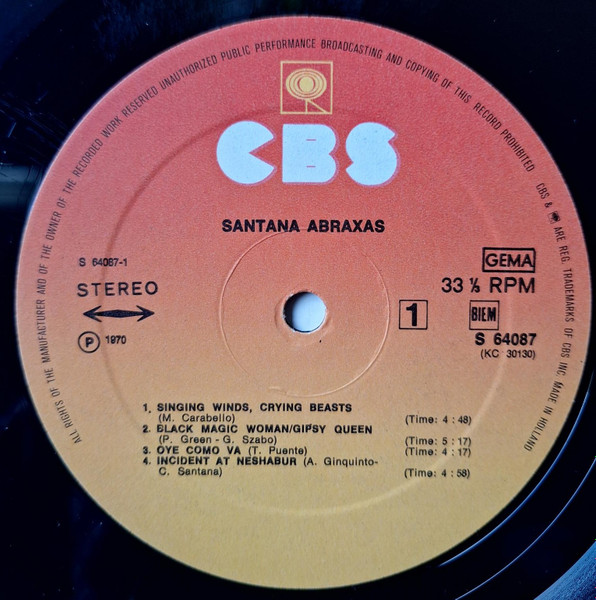 Santana - Abraxas | CBS (S 64087) - 4
