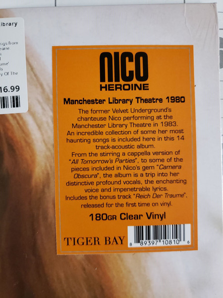 Nico - Heroine - Manchester Library Theatre 1980 LP | Tiger Bay (TB6041C) - 3