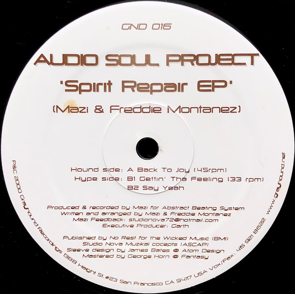 Audio Soul Project - Spirit Repair EP | Grayhound Recordings (GND 016)