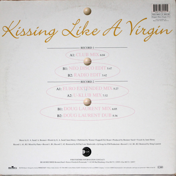 Pearl - Kissing Like A Virgin | Beam Records (74321 36415 1) - 2 Pearl - Kissing Like A Virgin | Beam Records (74321 36415 1) - 2
