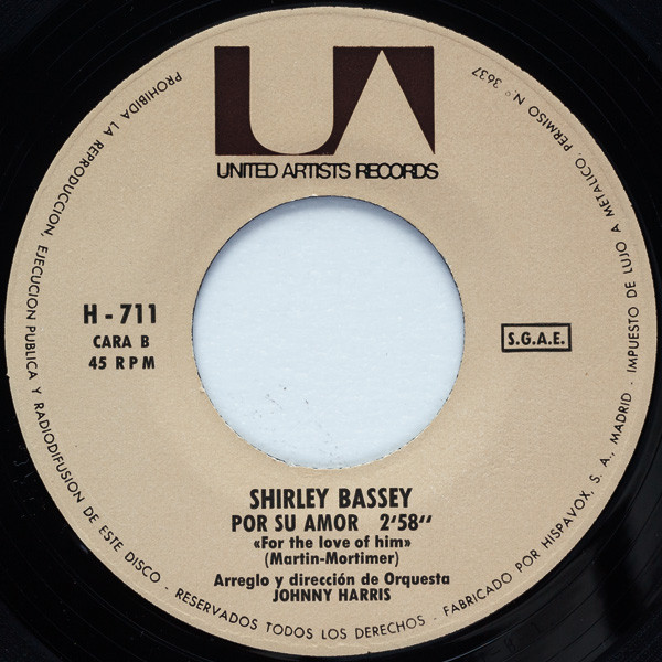 Shirley Bassey - Love Story / Por Su Amor | United Artists Records (H 711) - 4