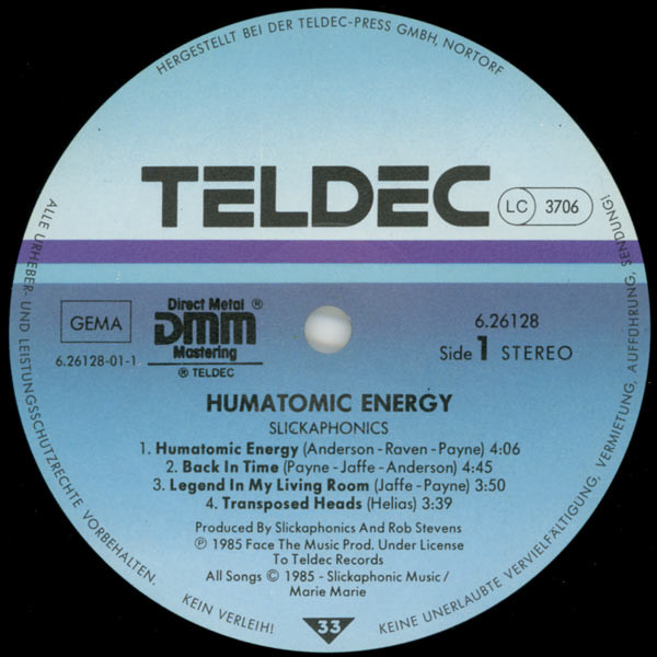 Slickaphonics - Humatomic Energy | TELDEC (6.26128) - 3 Slickaphonics - Humatomic Energy | TELDEC (6.26128) - 3
