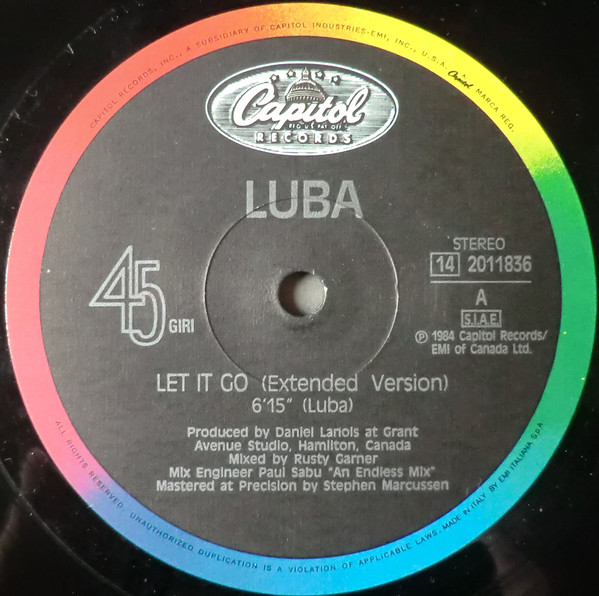 Luba - Let It Go (Extended Version) | EMI ITALIANA S.p.A. (14 2011836) - 3 Luba - Let It Go (Extended Version) | EMI ITALIANA S.p.A. (14 2011836) - 3