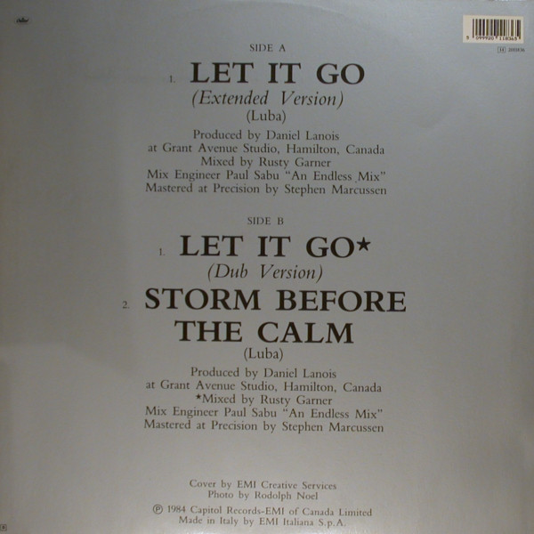 Luba - Let It Go (Extended Version) | EMI ITALIANA S.p.A. (14 2011836) - 2 Luba - Let It Go (Extended Version) | EMI ITALIANA S.p.A. (14 2011836) - 2