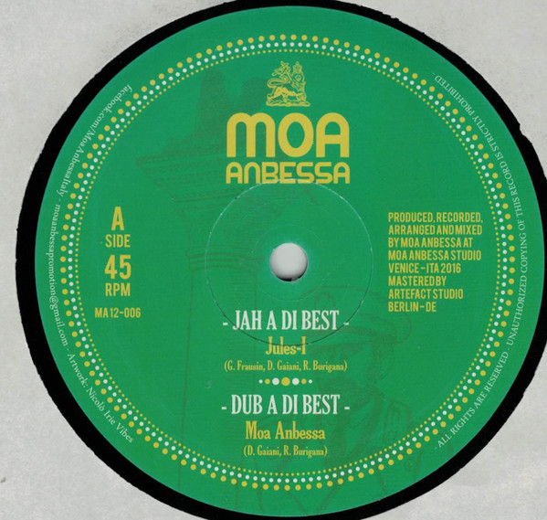 Jules I / Prince David - Jah A Di Best / Everliving | Moa Anbessa Italy (MA12-006) - main