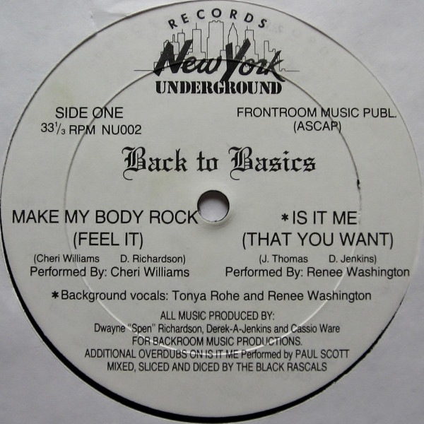 Various - Back To Basics | New York Underground Records (NU002)