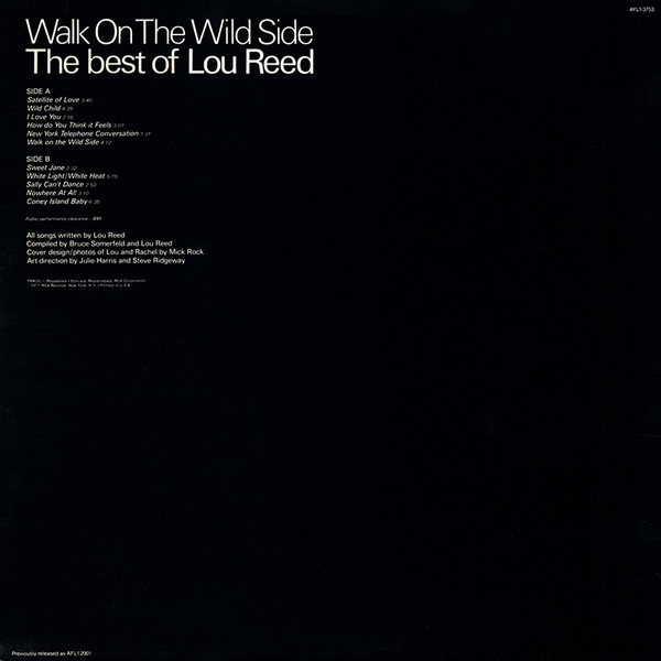 Lou Reed - Walk On The Wild Side - The Best Of Lou Reed | RCA Victor (AYL1-3753) - 2 Lou Reed - Walk On The Wild Side - The Best Of Lou Reed | RCA Victor (AYL1-3753) - 2