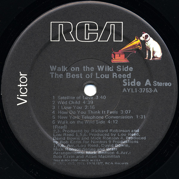 Lou Reed - Walk On The Wild Side - The Best Of Lou Reed | RCA Victor (AYL1-3753) - 3 Lou Reed - Walk On The Wild Side - The Best Of Lou Reed | RCA Victor (AYL1-3753) - 3