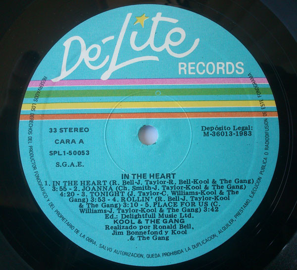 Kool & The Gang - In The Heart | De-Lite Records (SPL1-50053) - 3