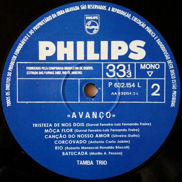 Tamba Trio - Avanço | Philips (P-632.154-L) - 4