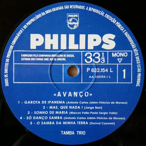 Tamba Trio - Avanço | Philips (P-632.154-L) - 3